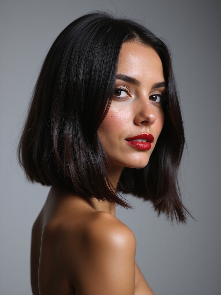 a line jawline bob transformation