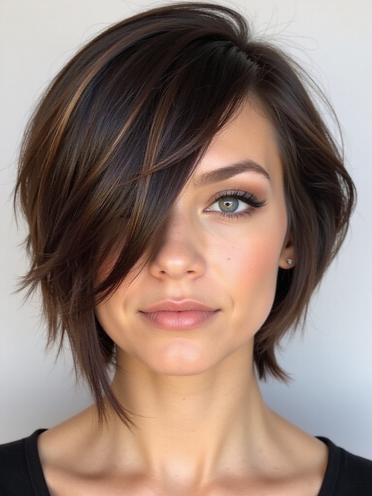 asymmetrical chic bob hairstyle