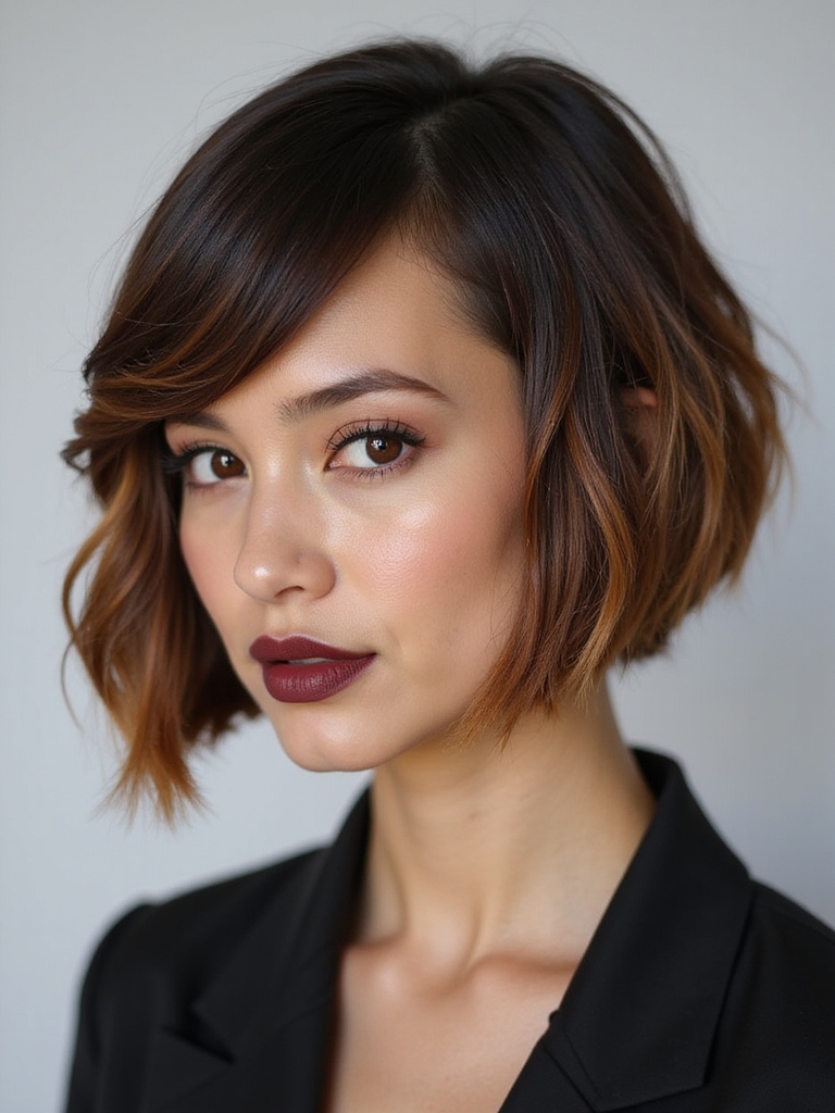 balayage jawline bob hairstyle