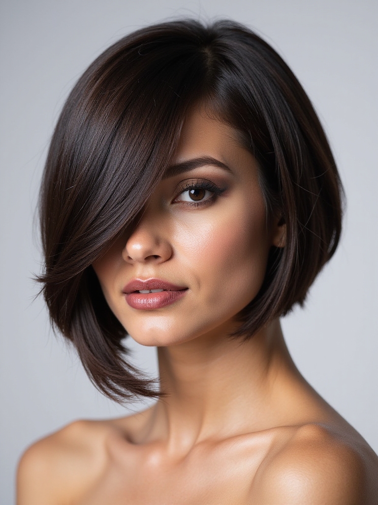 bob with deep side part