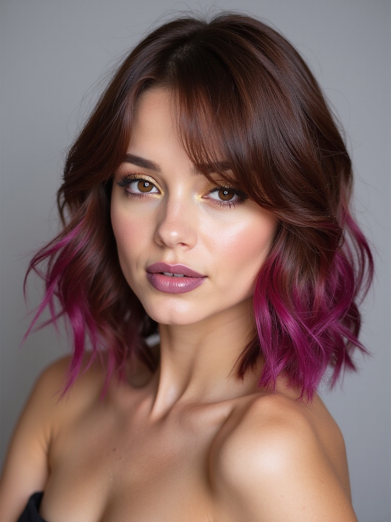 bold colors for butterfly haircut