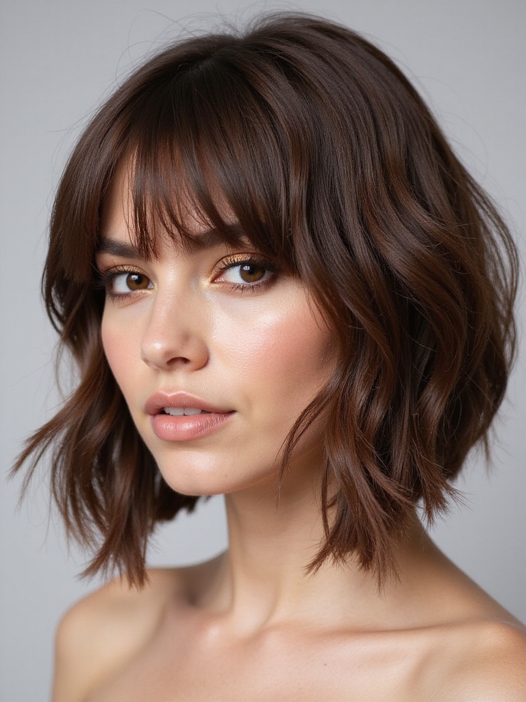 chic bob with bangs