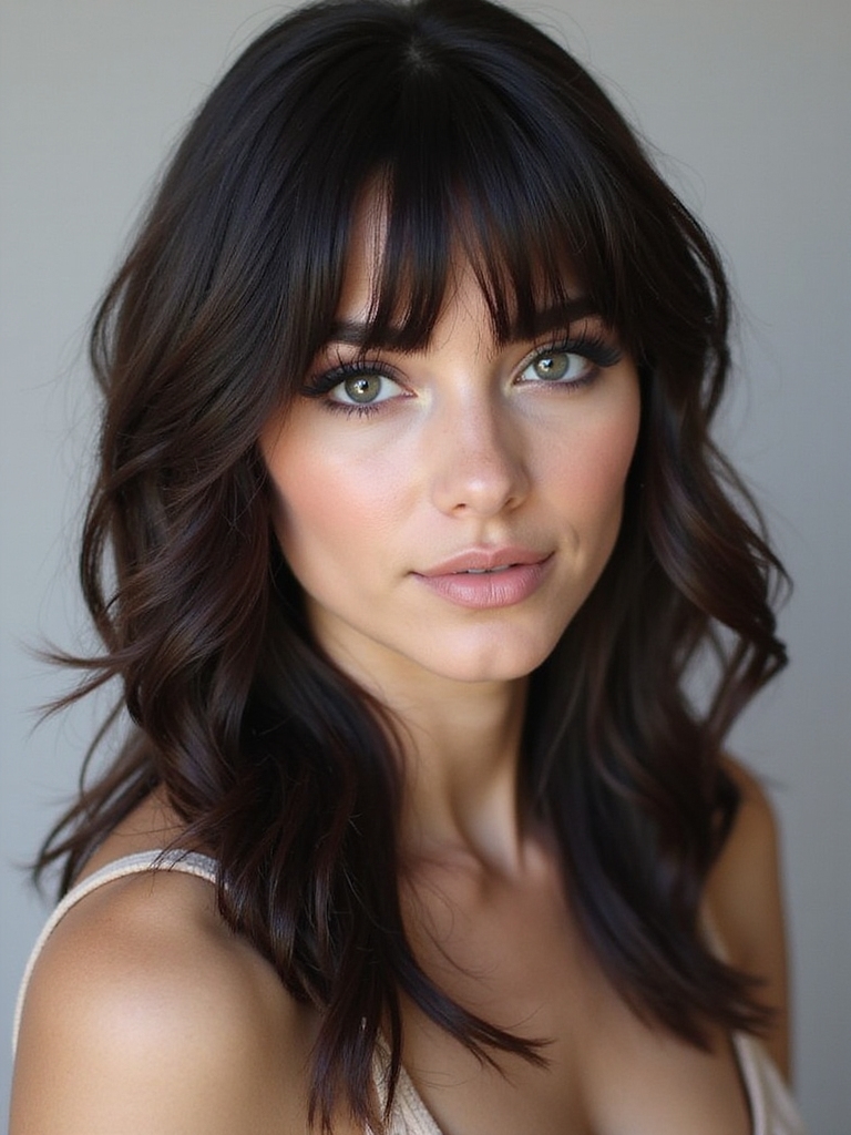 curtain bangs enhance butterfly cut