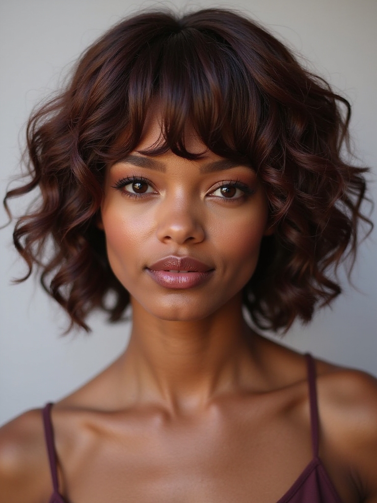 effortlessly chic curly bob