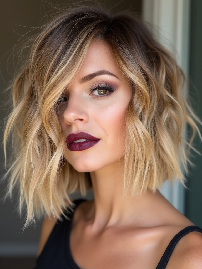 effortlessly chic wavy bob