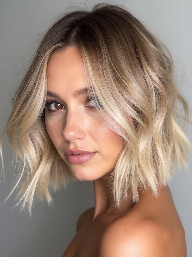 feathered bob for elegance