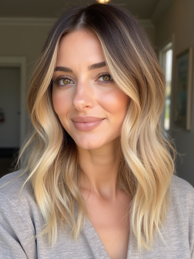 natural looking sun kissed roots