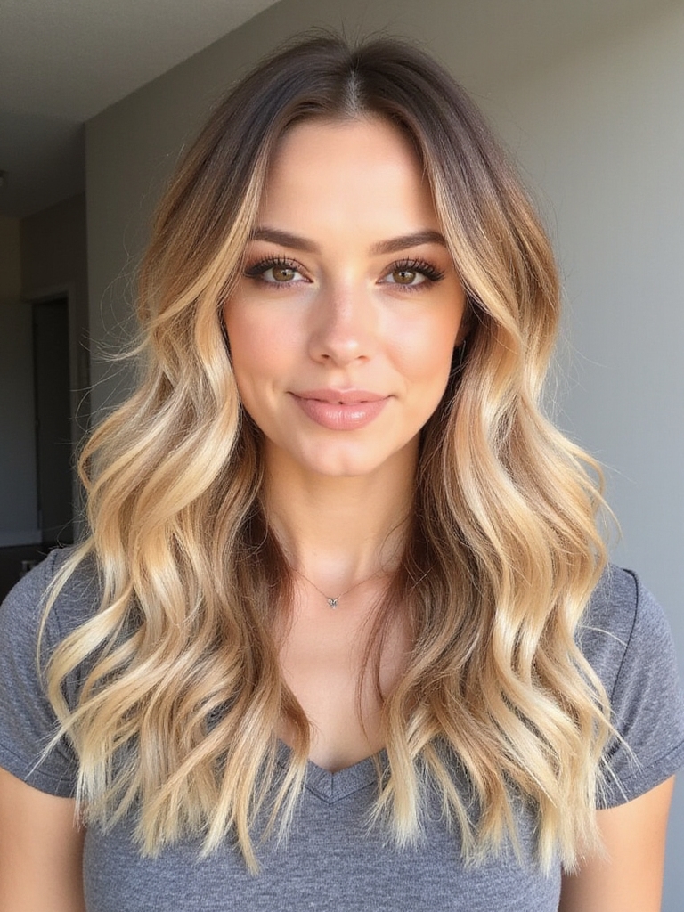 radiant honey blonde balayage