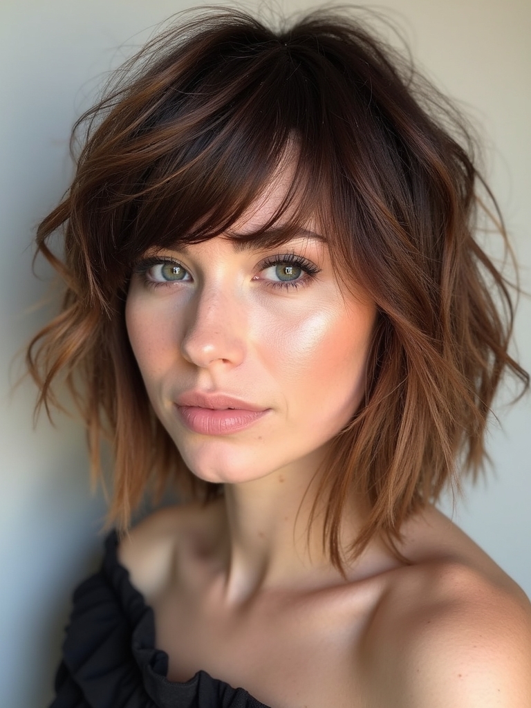 rebellious shaggy bob fringe