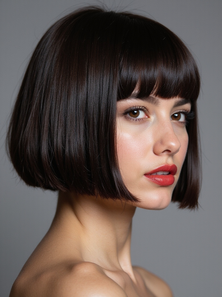 sleek jawline bob haircut