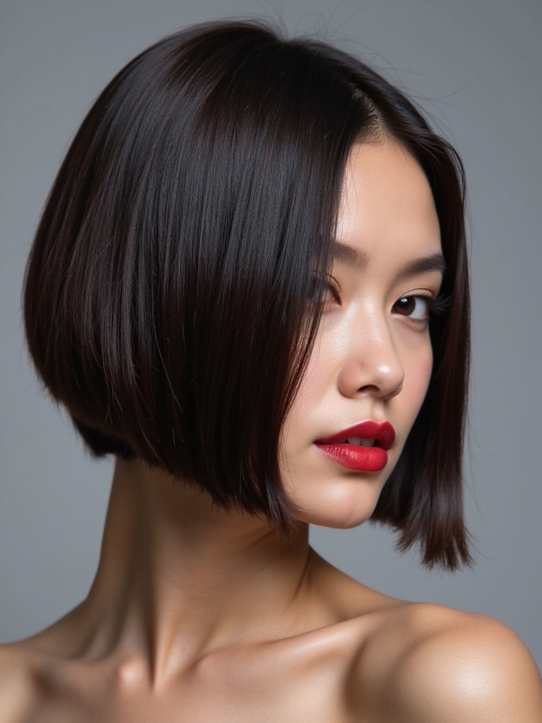 stylish jawline bob haircut