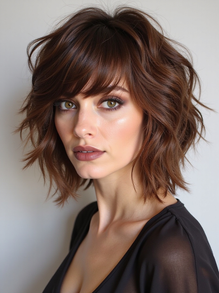 textured shag haircut versatility