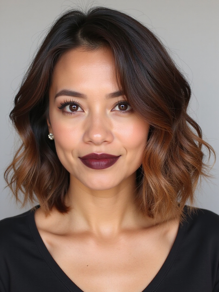 vibrant curly tips bob