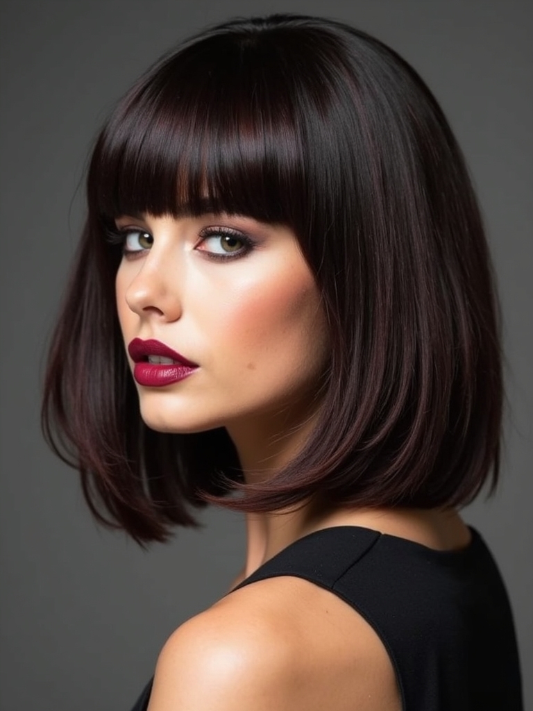warm toned layered bobs