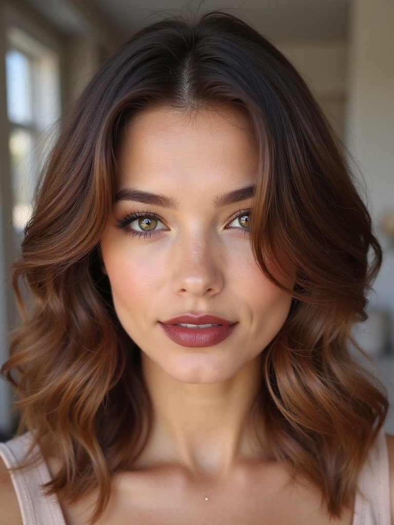 autumnal chestnut hair elegance