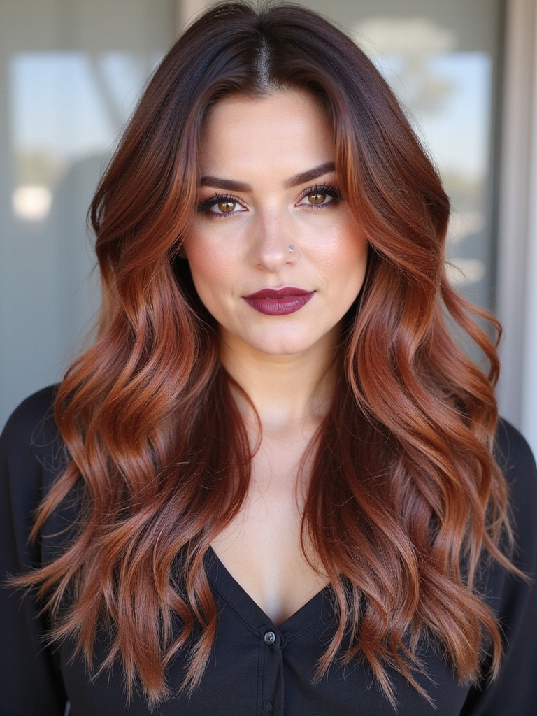 autumnal copper hair elegance