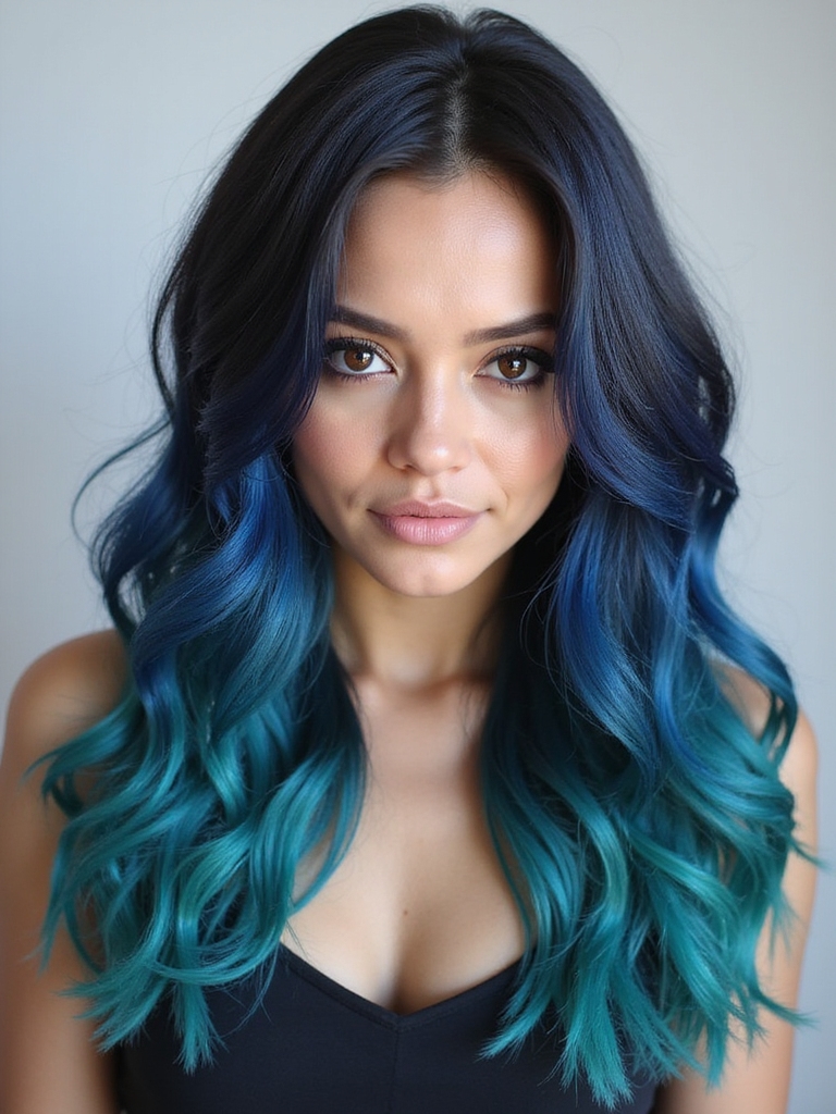 balayage artistry with blues