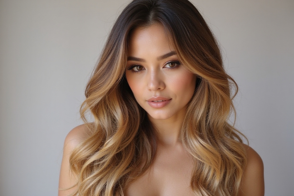 balayage brown to gold