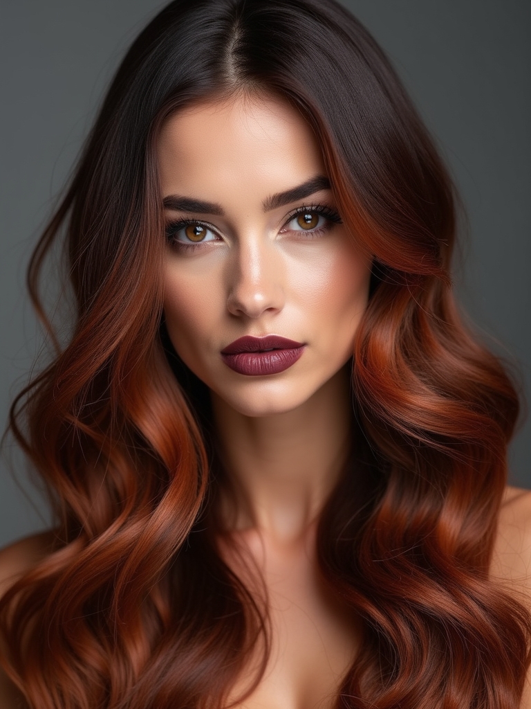 brunette to reddish brown transformation