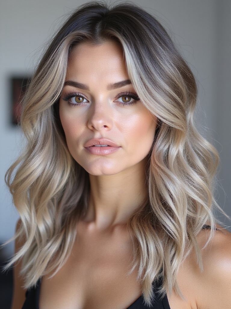 caramel ash highlights elegance