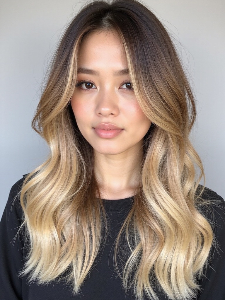 cool elegant ashy balayage