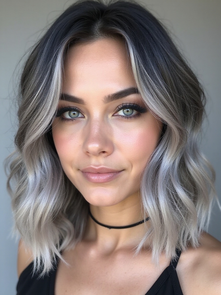 elegant ash ombre transformation