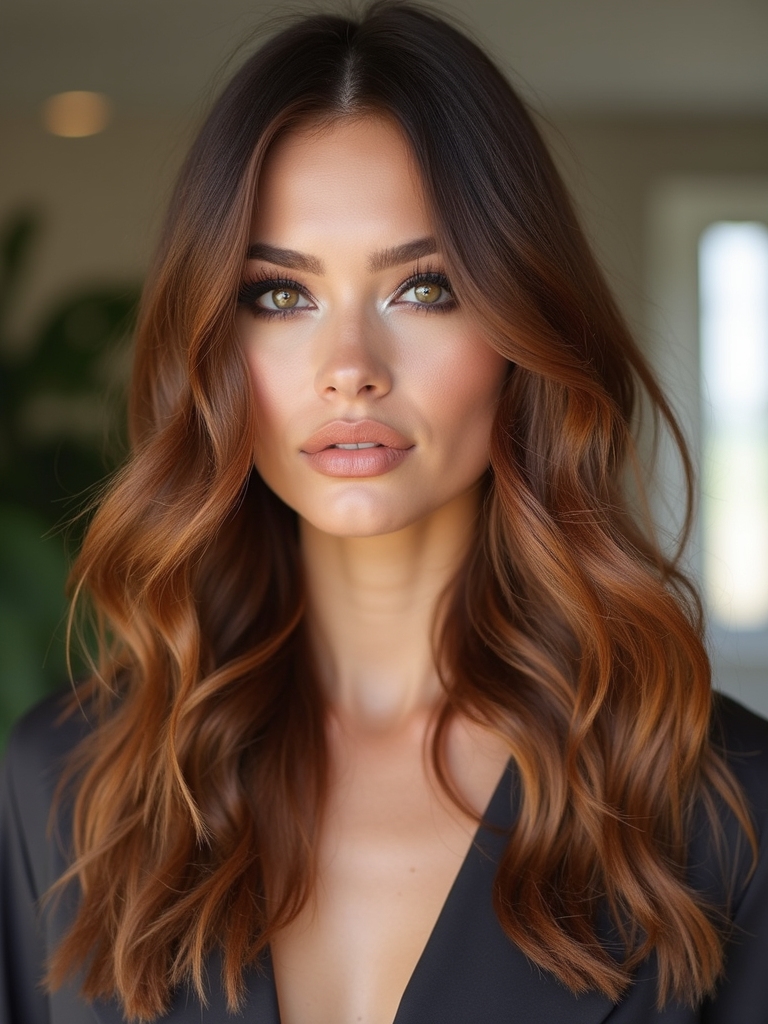 elegant autumn auburn hue