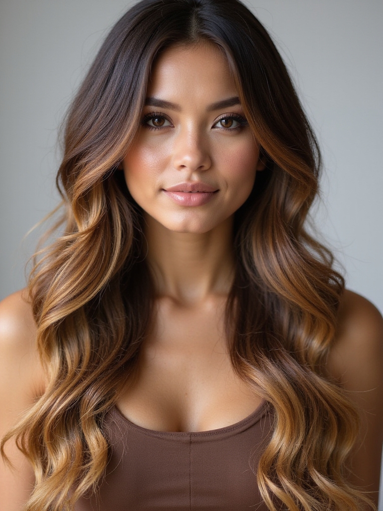 elegant sun kissed hair technique