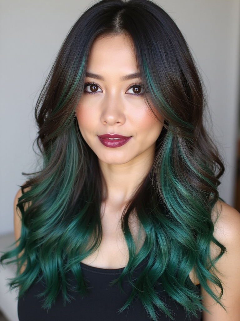 emerald green hair transformation