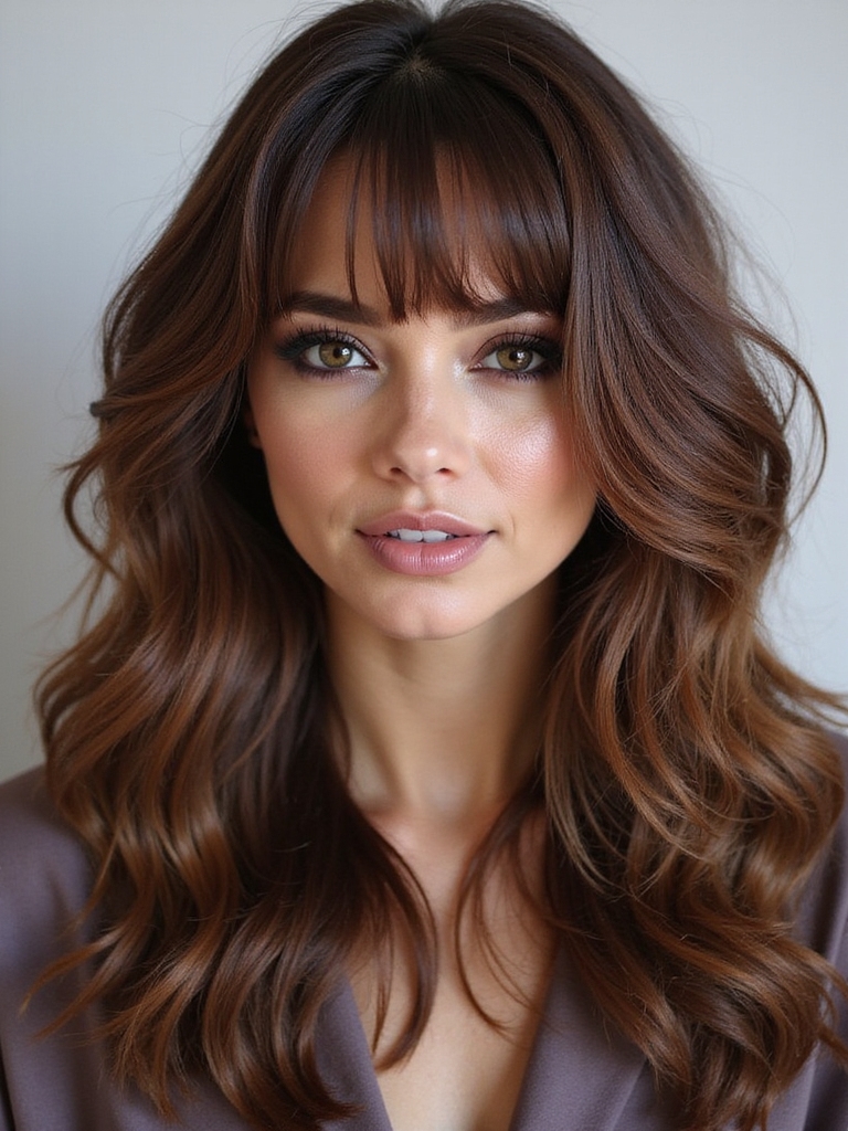 enchanting medium brown bangs