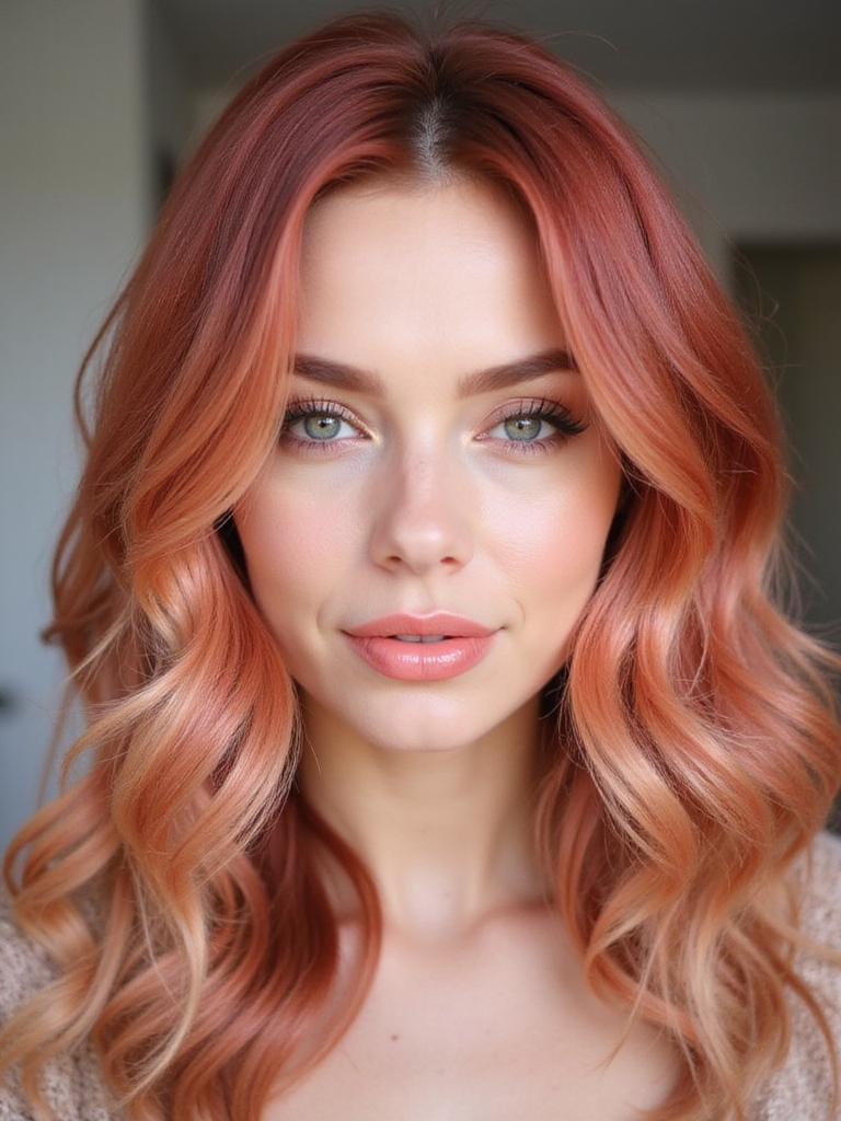 enchanting rose gold highlights