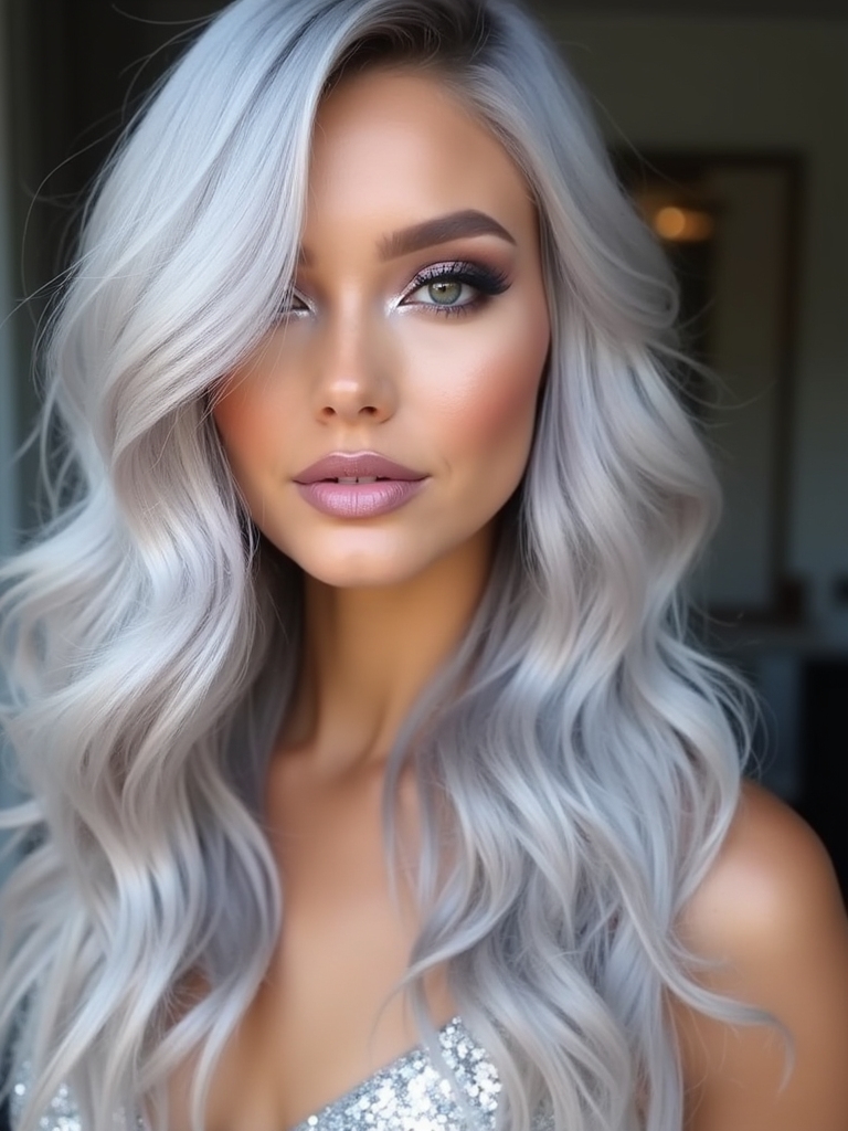 ethereal silver hair accents