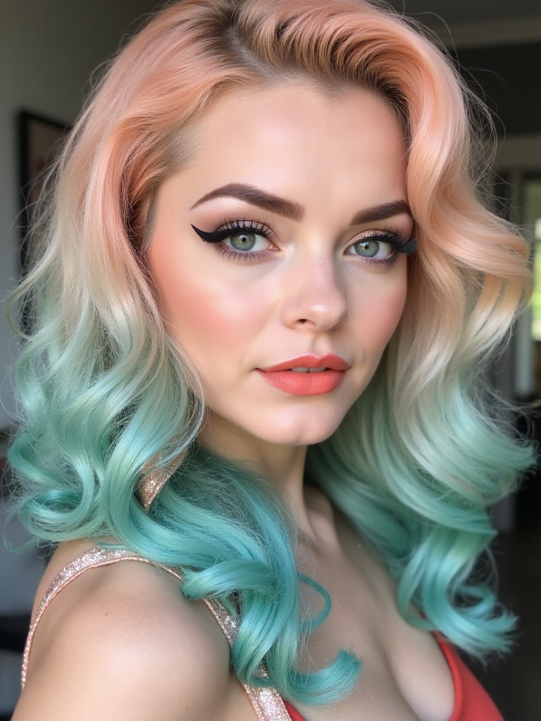 ethereal vintage peach elegance