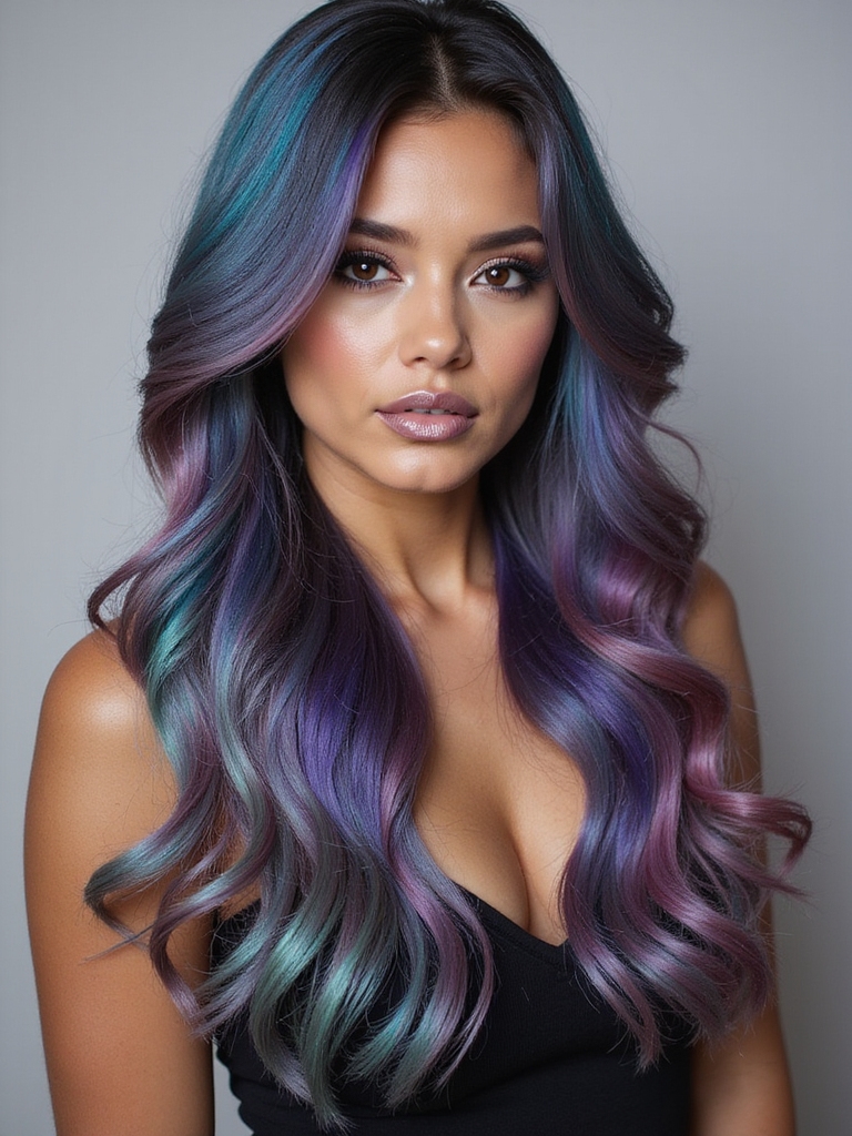 holographic hair rainbow effect