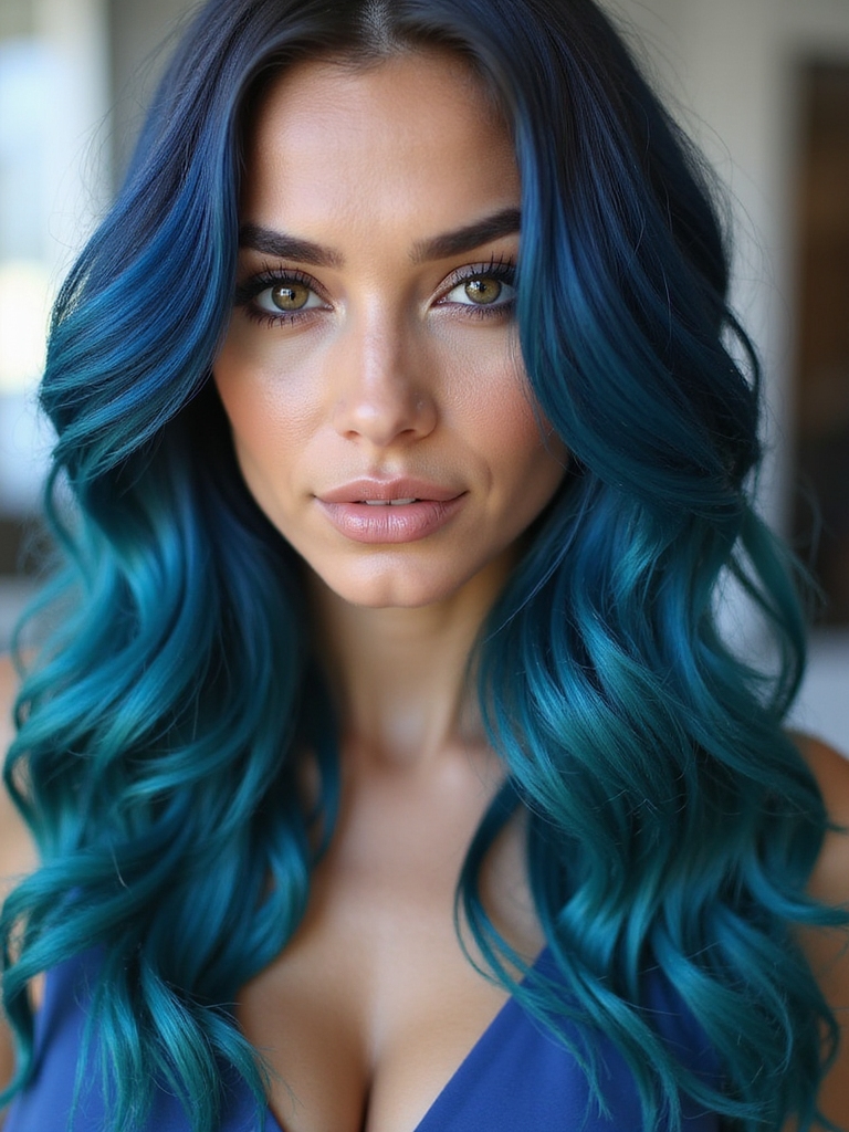 iridescent peacock blue elegance