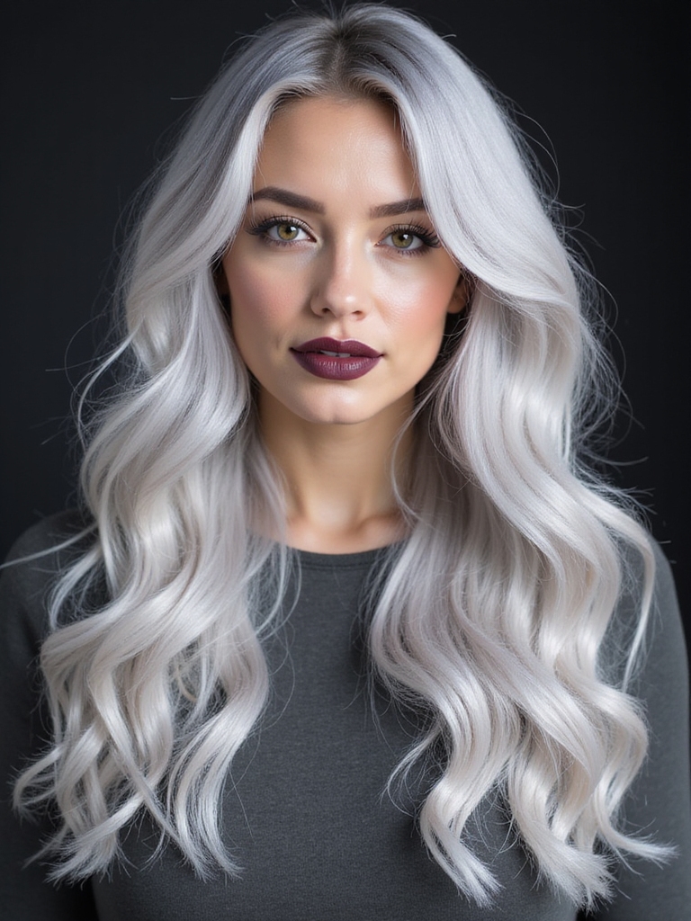 luminous pearlescent platinum elegance