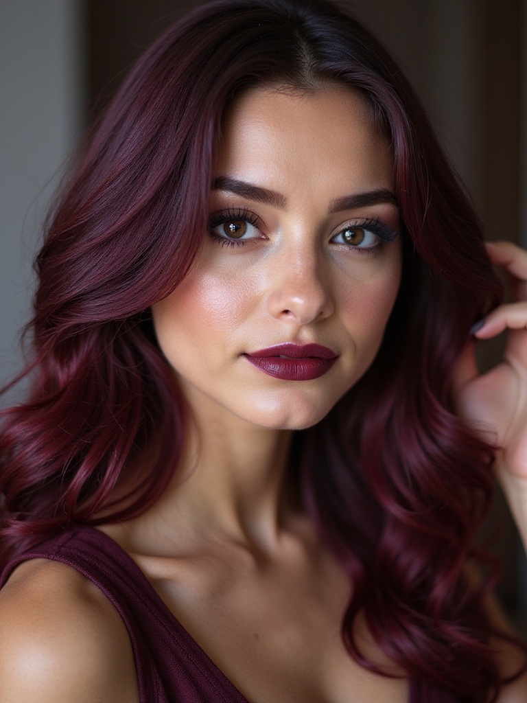 lush deep merlot hair