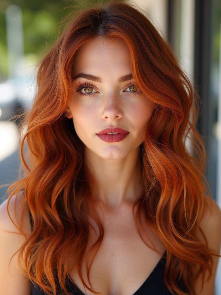 medium copper hair elegance