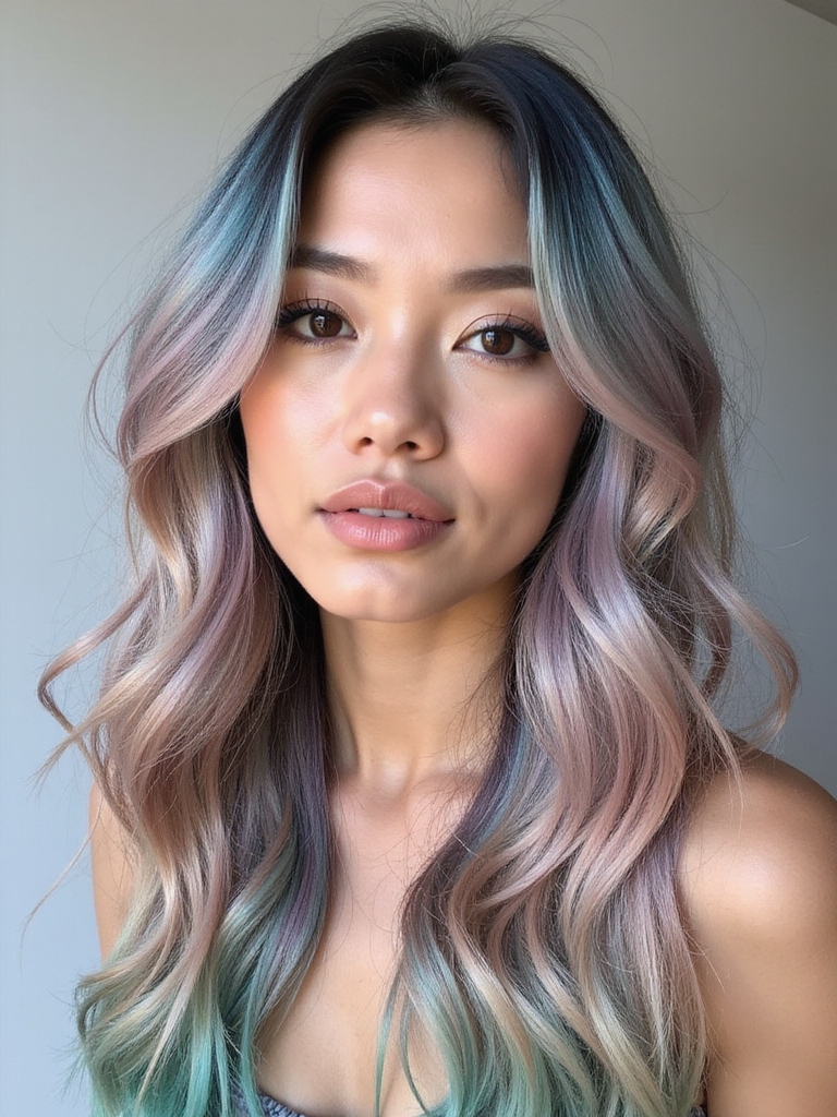 mesmerizing iridescent color dance