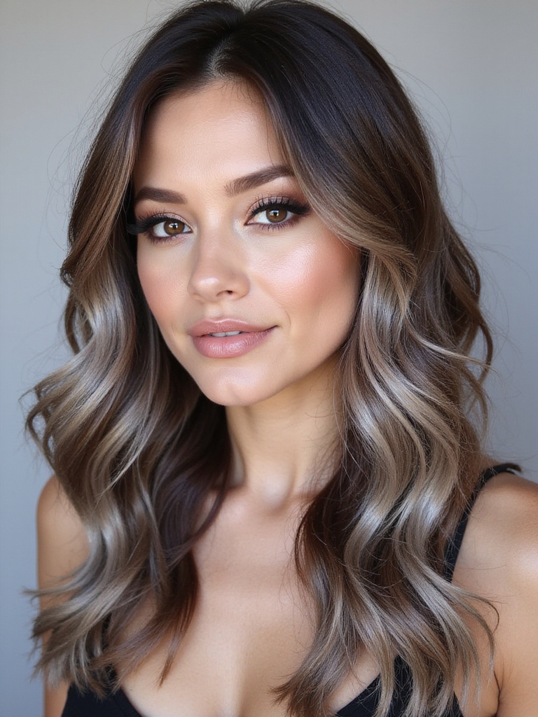 metallic gray hair highlights