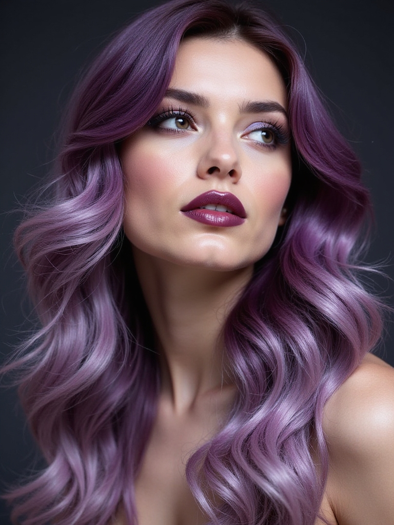 metallic plum hair transformation