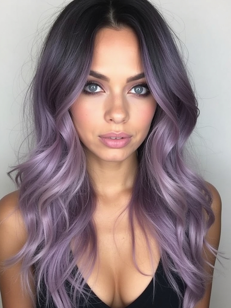 muted lavender hair elegance