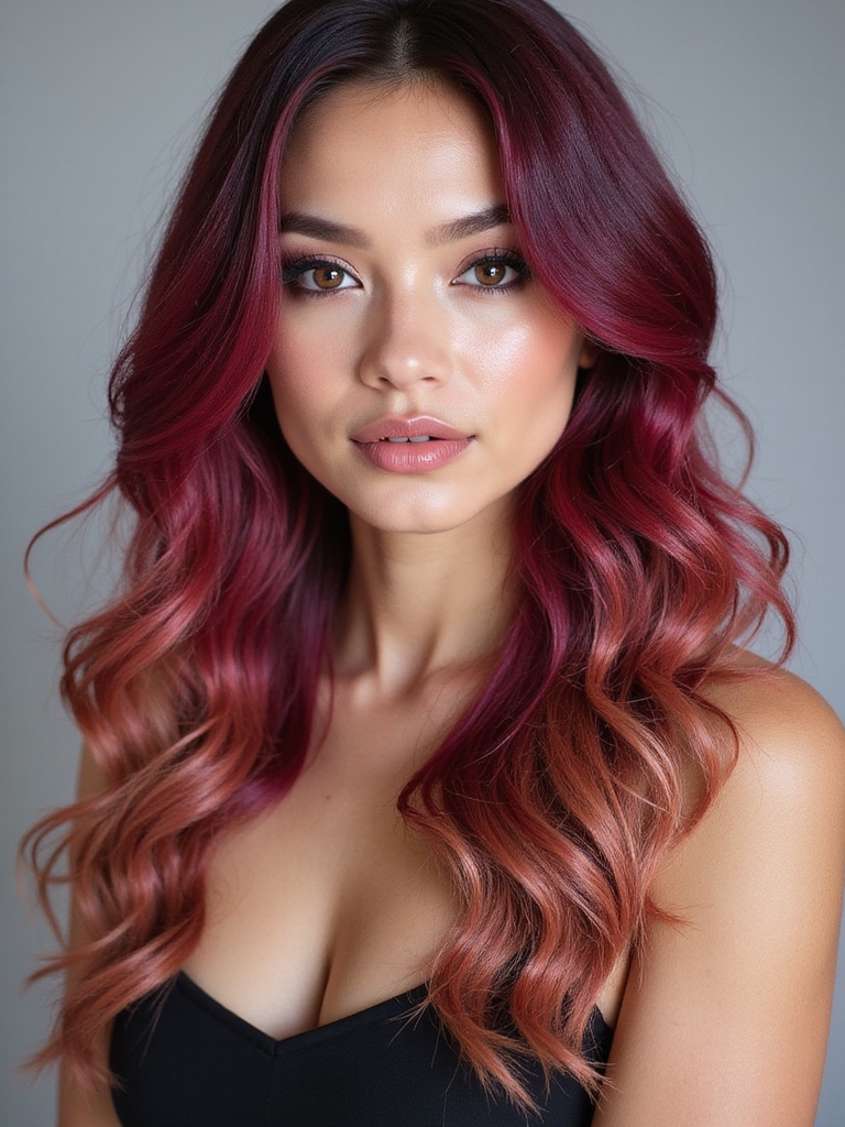 raspberry balayage color fusion