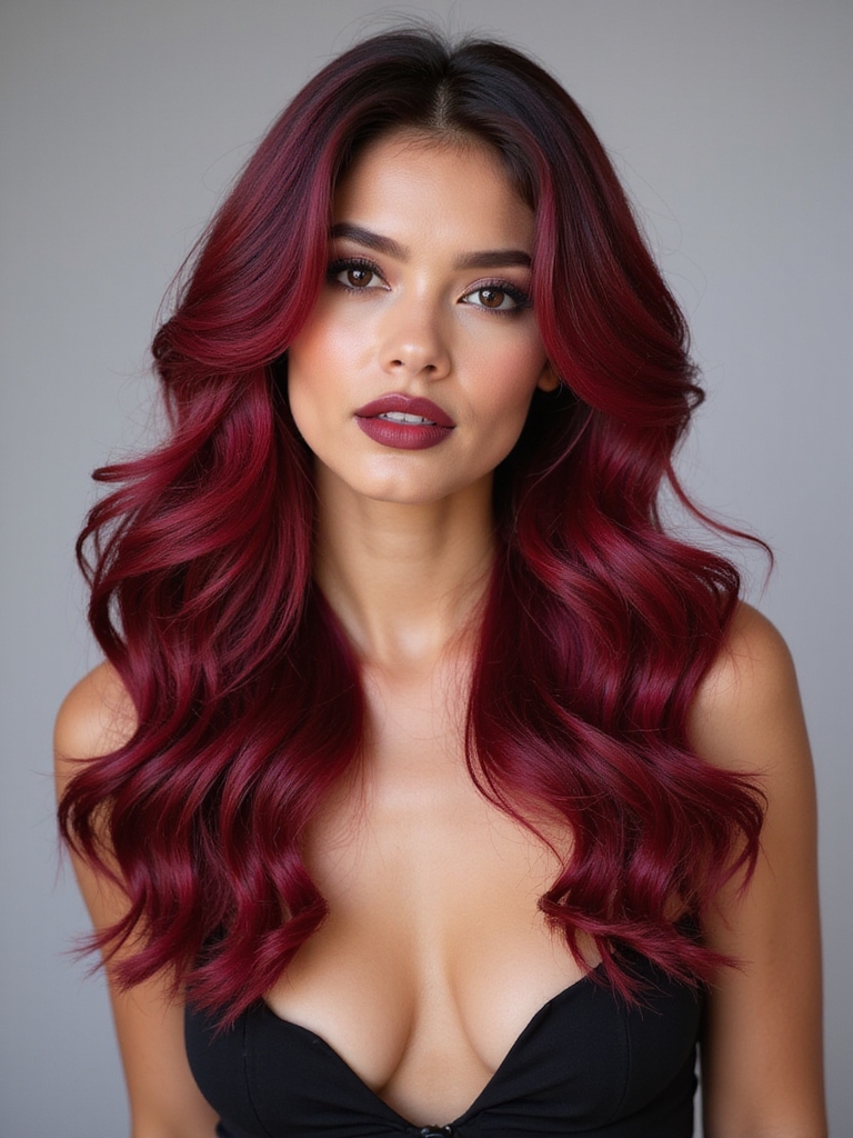 raspberry hair transforms beautifully
