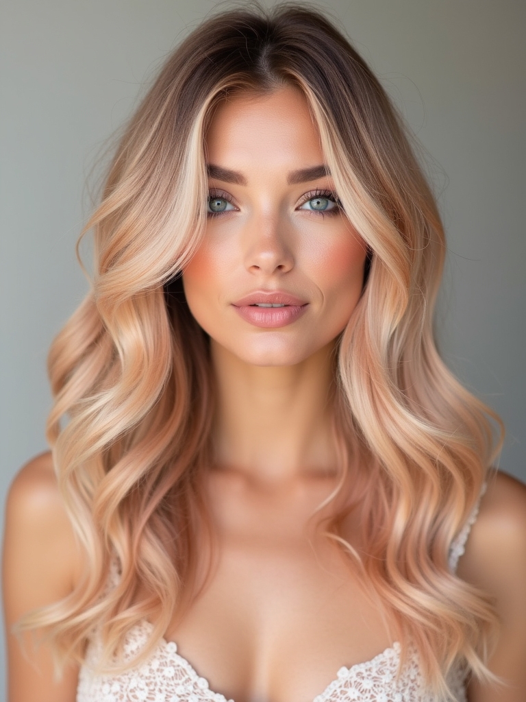 subtle peach tones elegance
