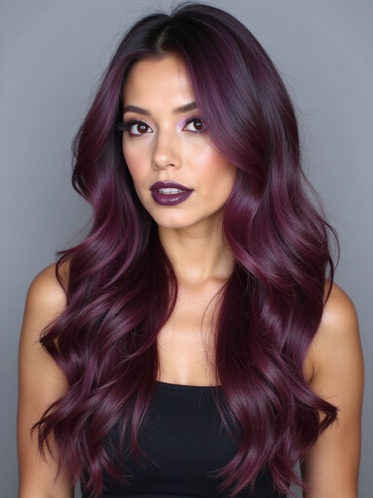subtle plum hair transitions