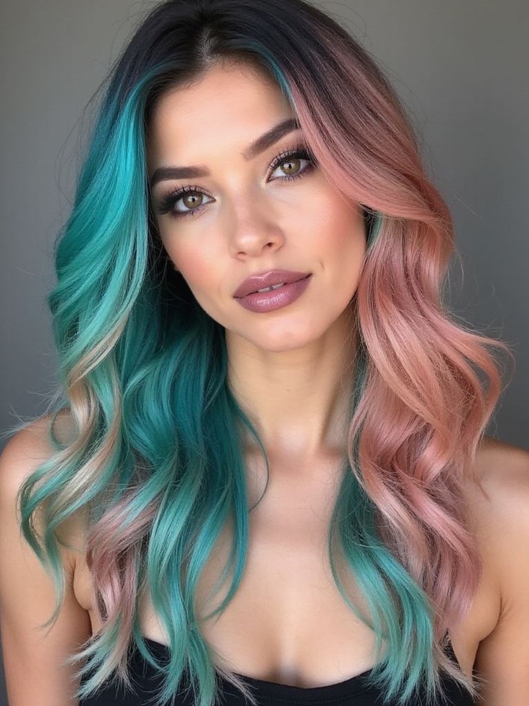 sunset inspired vibrant hair transitions