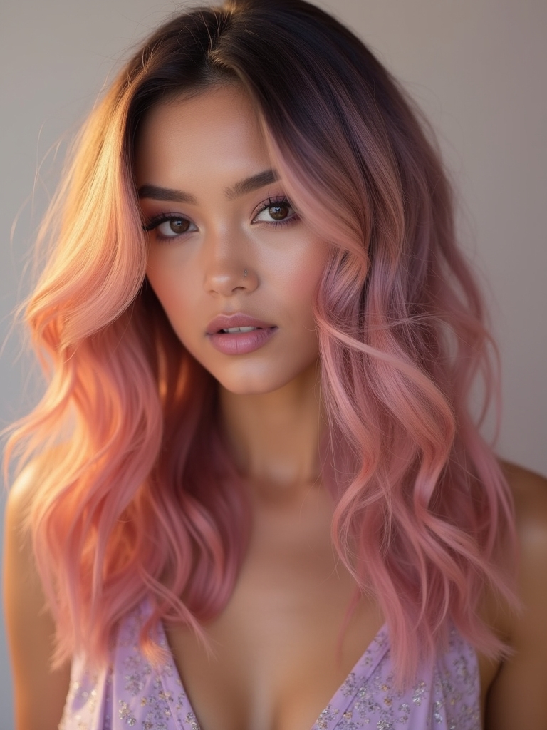 sunset ombre hair transformation