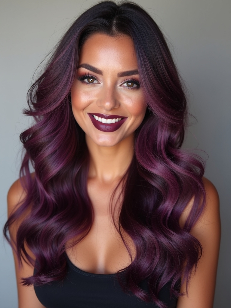 transition to plum hair