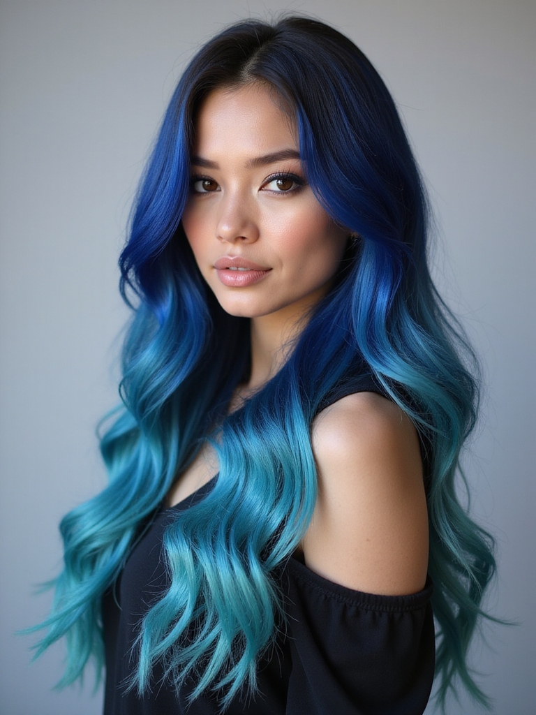 twilight blue evening ombre